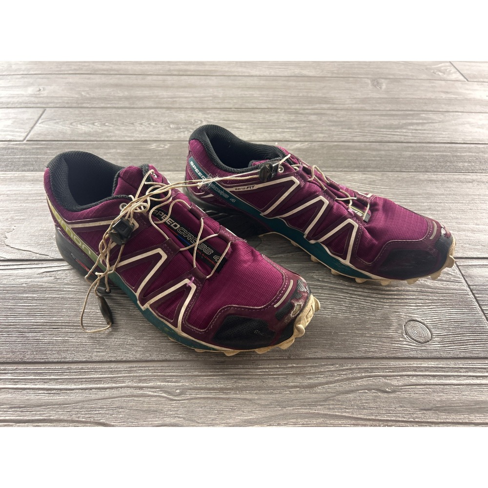 Salomon Speedcross 4 Trail Running Shoes Purple Teal Womens 9.5 401361 Sneaker